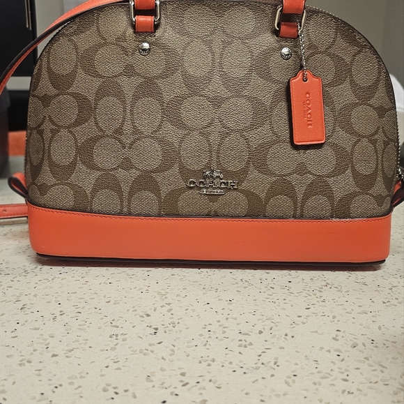 Coach Signature File Crossbody Bag Brown orange khaki - Picture 4 of 11